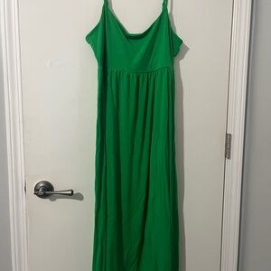 Green Sleeveless Maxi Dress
